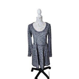 Saturday Sunday Anthropologie Dress Long Sleeve Blue Knit Mini Women's Small